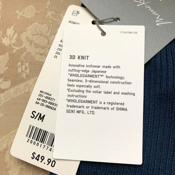 Uniqlo x Mame Kurogouchi 3D Knit Ribbed Shorts in Blue - Picture 11 of 14